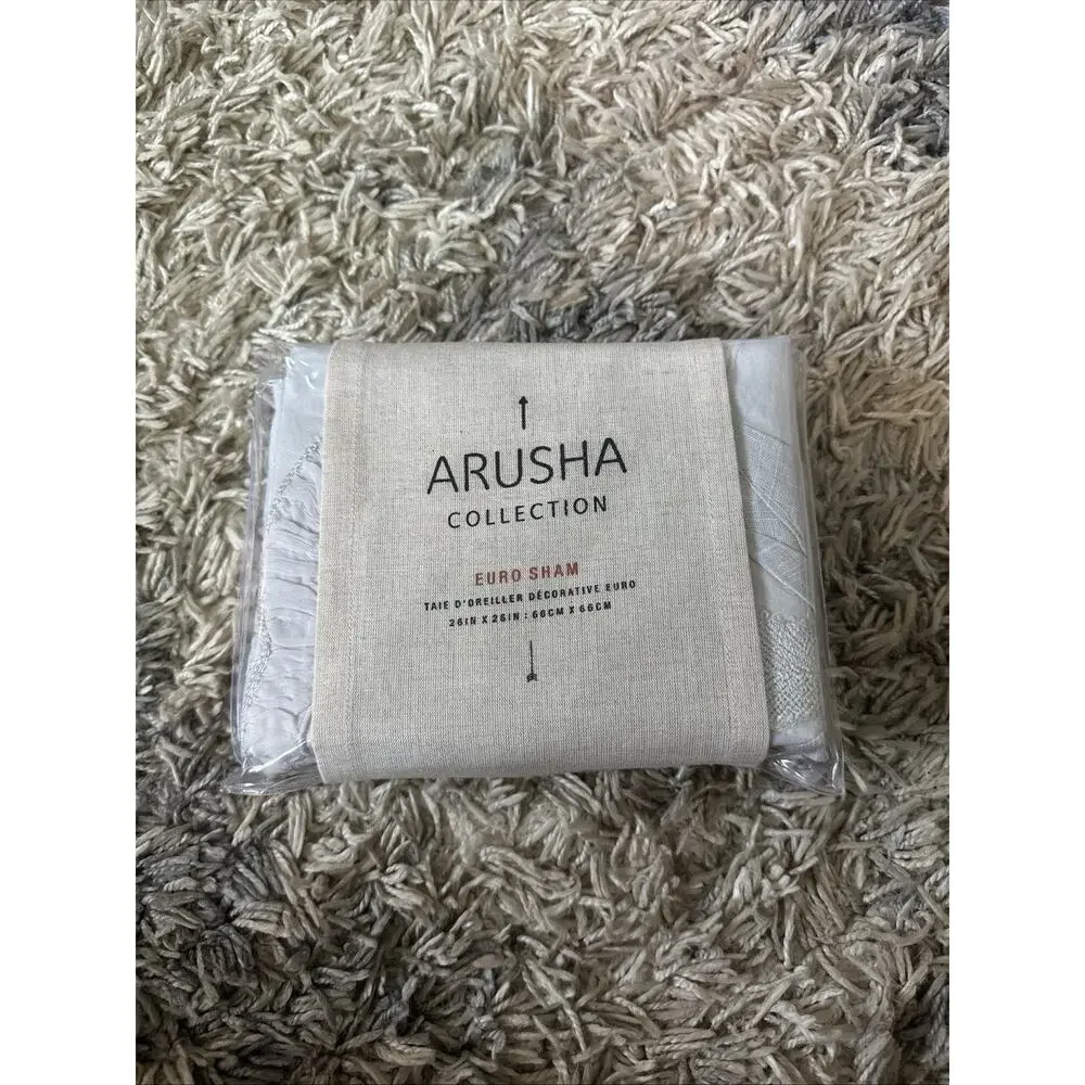 Anthropologie ARUSHA Euro Sham NEW light gray grey actual pic 👀